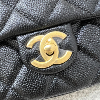 Chanel 21A Medallion Small Flap in Black Caviar and AGHW (Model: AS2528)