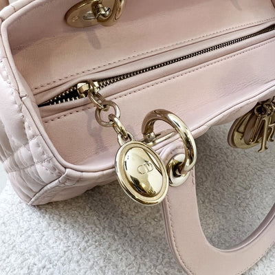 Dior Medium Lady Dior in Light Pink Lambskin and LGHW