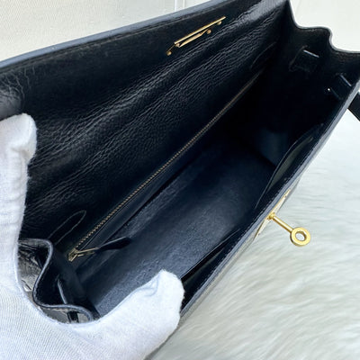 Hermes Kelly 32 Sellier in Black Noir Ardennes Leather and GHW