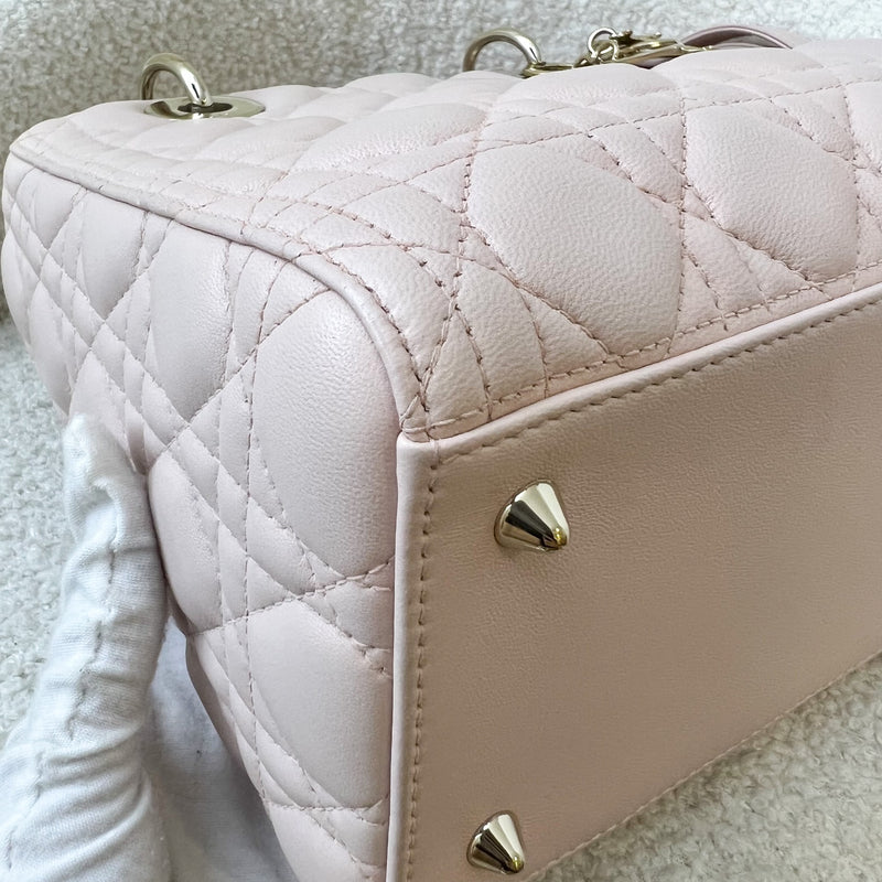 Dior Medium Lady Dior in Light Pink Lambskin and LGHW