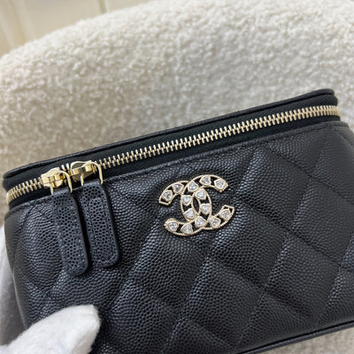 Chanel 25P Crystals Logo Vanity in Black Caviar and LGHW