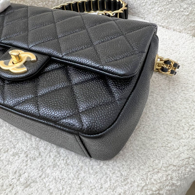 Chanel 21A Medallion Small Flap in Black Caviar and AGHW (Model: AS2528)