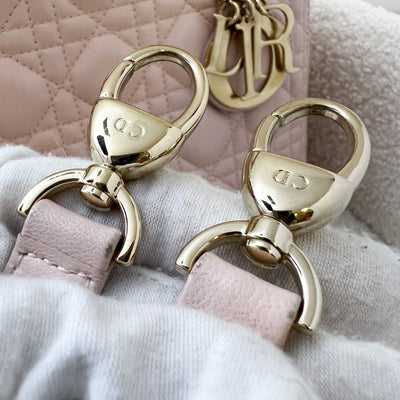 Dior Medium Lady Dior in Light Pink Lambskin and LGHW