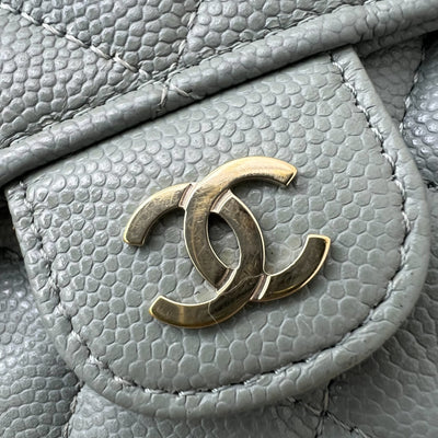 Chanel Phone Holder / Wallet On Chain in Seafoam Green Caviar and LGHW (Model: AP2096)