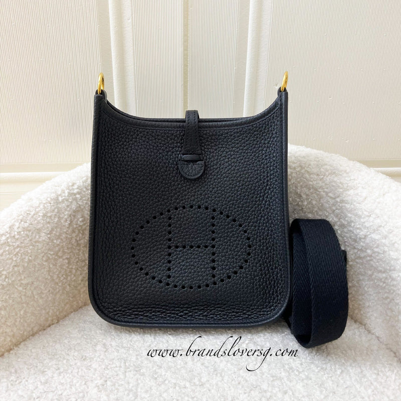 Hermes Mini Evelyne TPM in Noir Black Clemence Leather GHW