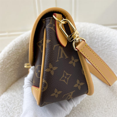 LV Diane in Monogram Canvas GHW with Fuchsia Pink Strap