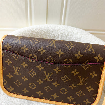 LV Diane in Monogram Canvas GHW with Fuchsia Pink Strap