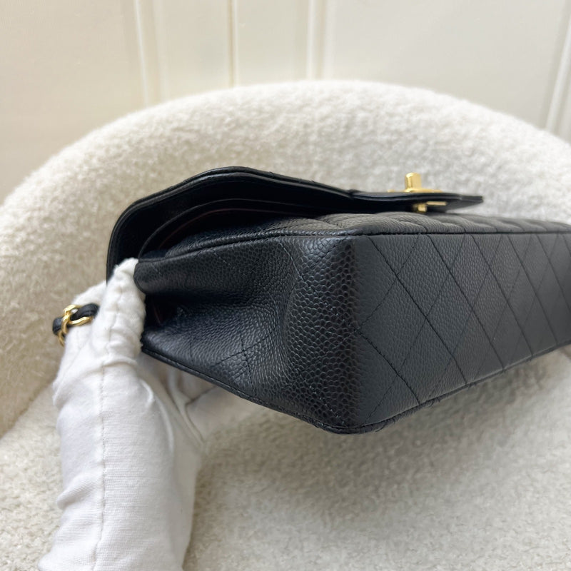 Chanel Small Classic Flap CF in Black Caviar and GHW