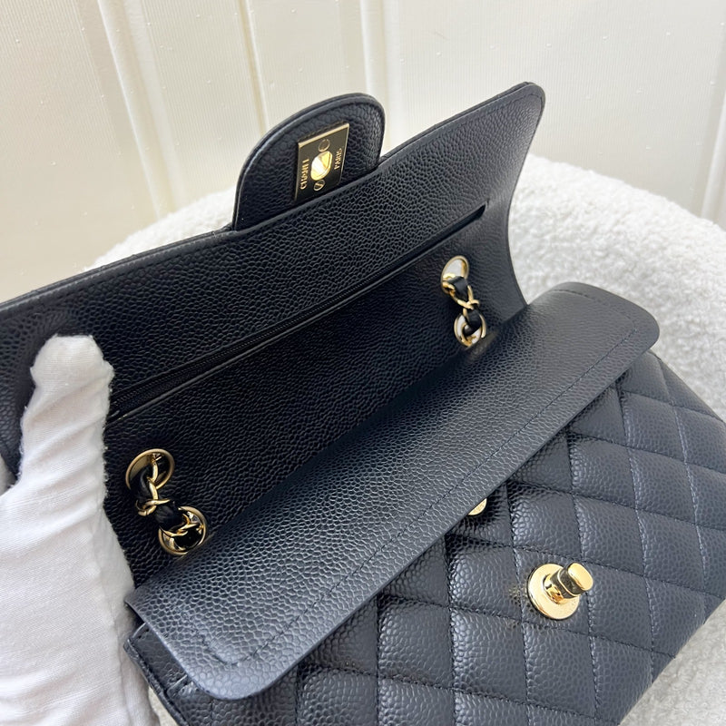 Chanel Small Classic Flap CF in Black Caviar and GHW