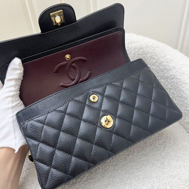 Chanel Small Classic Flap CF in Black Caviar and GHW