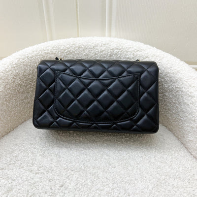 Chanel Classic Mini Rectangle Flap in Black Lambskin and LGHW