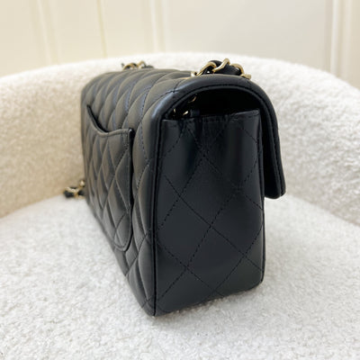 Chanel Classic Mini Rectangle Flap in Black Lambskin and LGHW