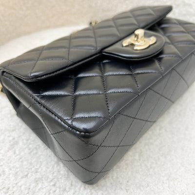 Chanel Classic Mini Rectangle Flap in Black Lambskin and LGHW