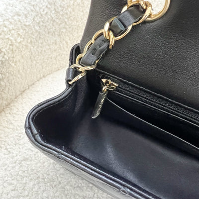 Chanel Classic Mini Rectangle Flap in Black Lambskin and LGHW