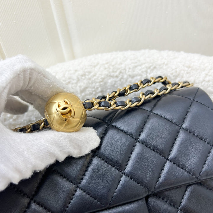Chanel Pearl Crush Mini Rectangular Flap in Black Lambskin and