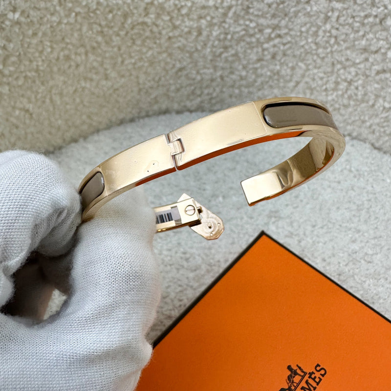 Hermes Mini Clic Kelly in Chataigne Enamel and RGHW