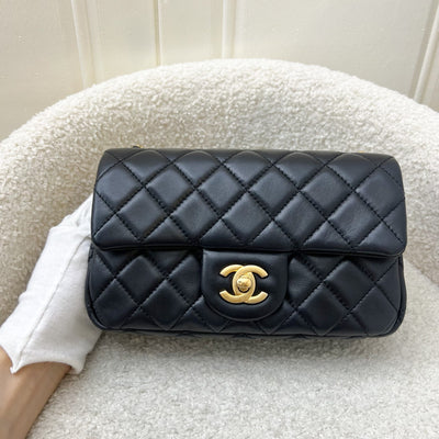 Chanel Pearl Crush Mini Rectangular Flap in Black Lambskin and AGHW