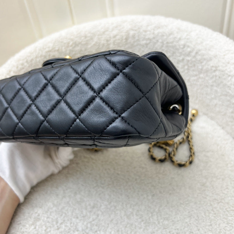 Chanel Pearl Crush Mini Rectangular Flap in Black Lambskin and AGHW