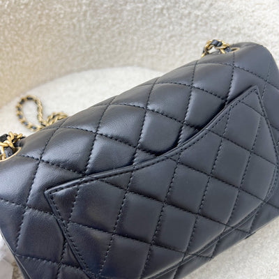 Chanel Pearl Crush Mini Rectangular Flap in Black Lambskin and AGHW