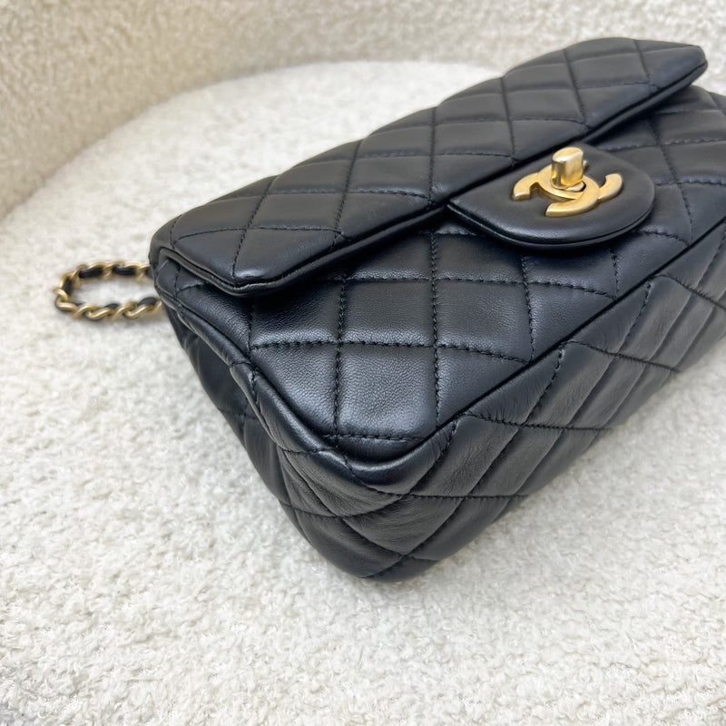 Chanel Pearl Crush Mini Rectangular Flap in Black Lambskin and AGHW