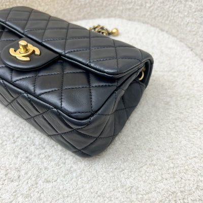 Chanel Pearl Crush Mini Rectangular Flap in Black Lambskin and AGHW