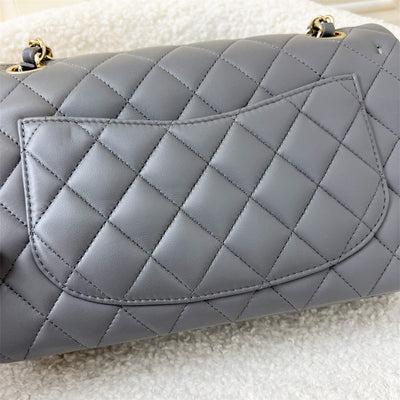 Chanel Small Classic Flap CF in 22A Dark Grey Lambskin LGHW