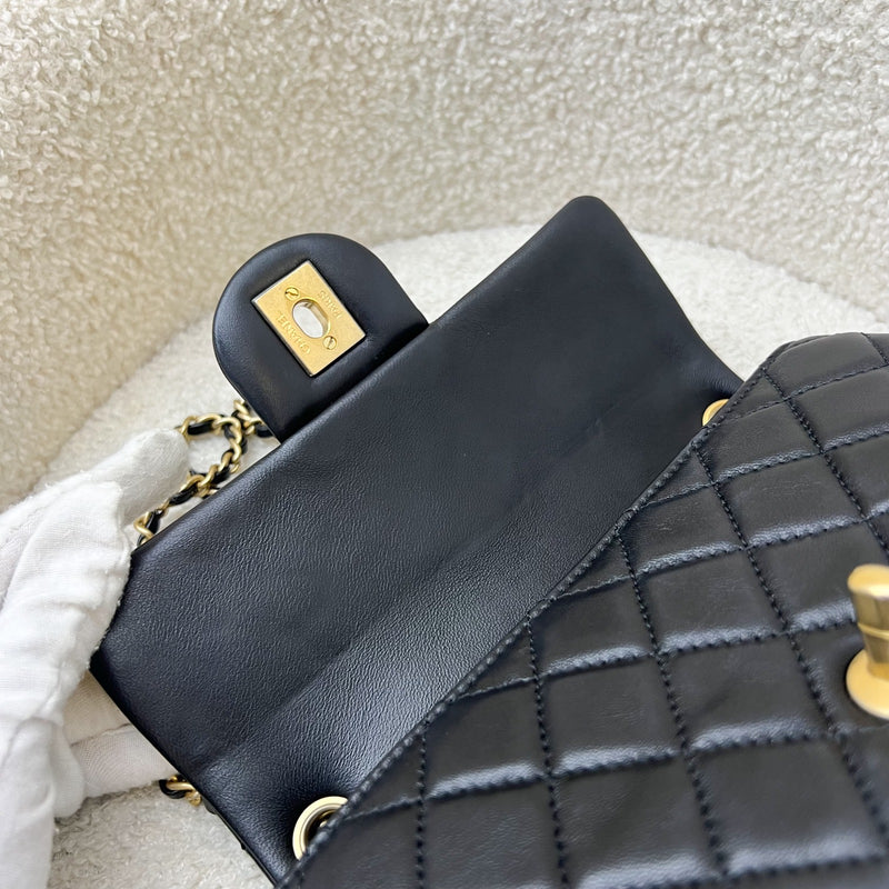 Chanel Pearl Crush Mini Rectangular Flap in Black Lambskin and AGHW