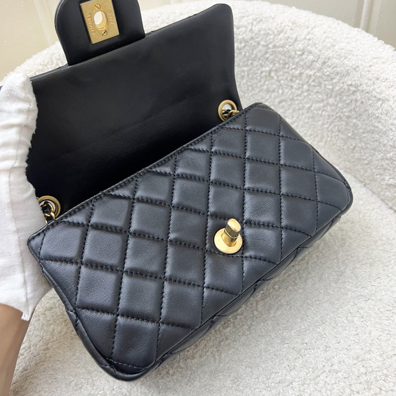 Chanel Pearl Crush Mini Rectangular Flap in Black Lambskin and AGHW