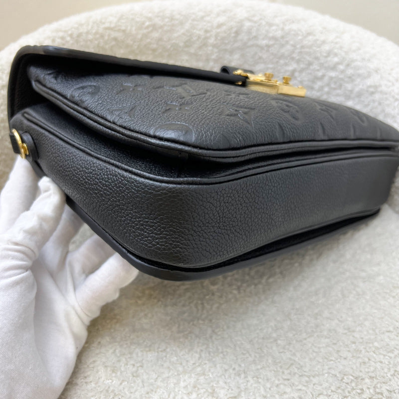 Louis Vuitton LV Pochette Metis in Black Monogram Empreinte Leather and GHW