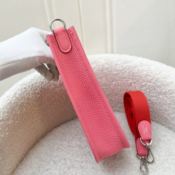 New Short Strap] Hermes Mini Evelyne TPM in Rose Azalee Clemence