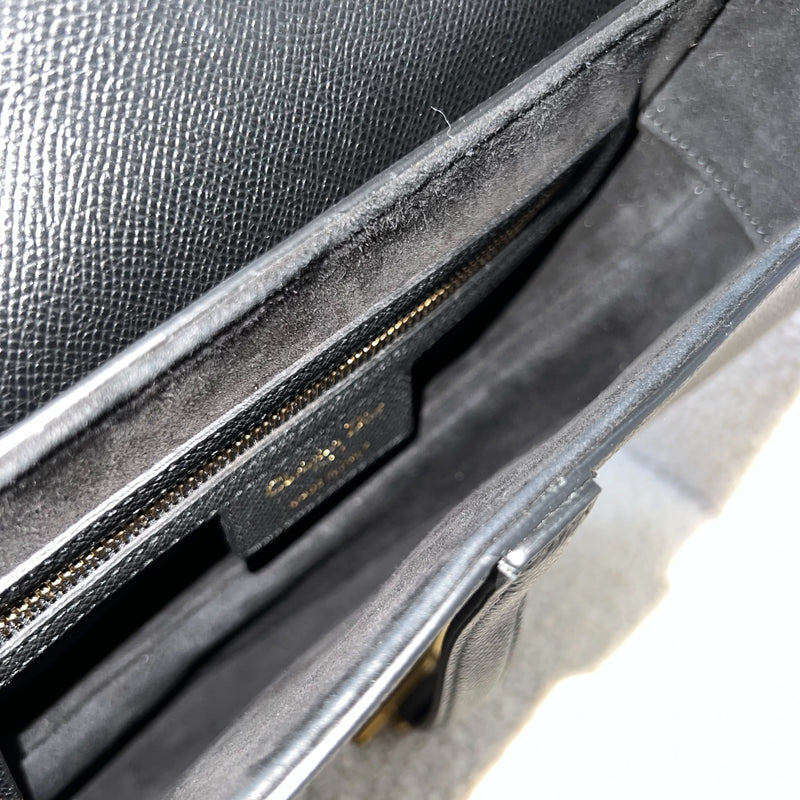Dior Medium Saddle Bag with Strap in Black Grained Calfskin and AGHW (Model: M0455CBAA, Colour: M900)