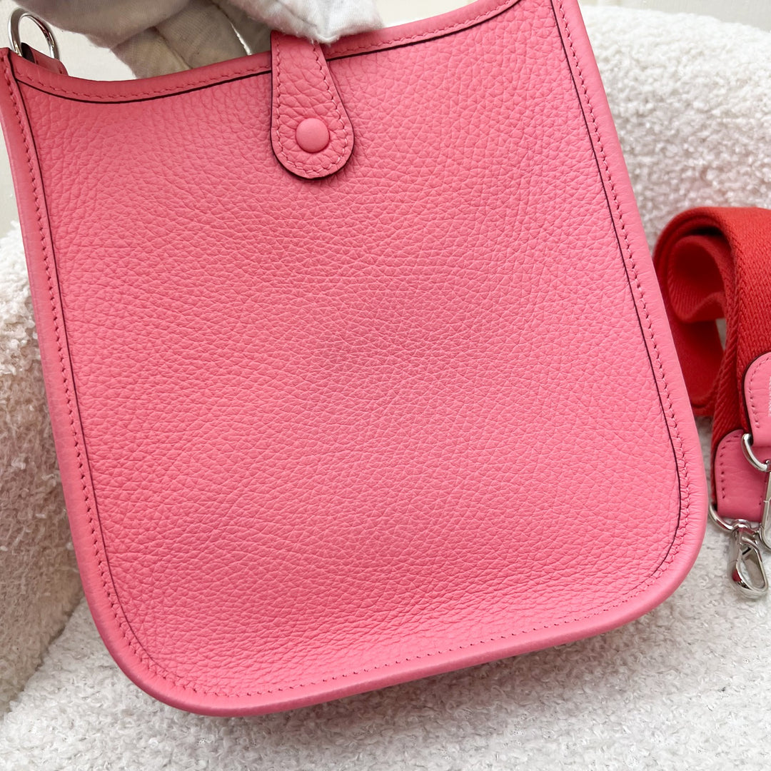 New Short Strap] Hermes Mini Evelyne TPM in Rose Azalee Clemence