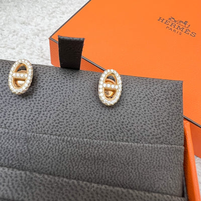 Hermes Farandole Earrings with Diamonds in 18K Rose Gold HW