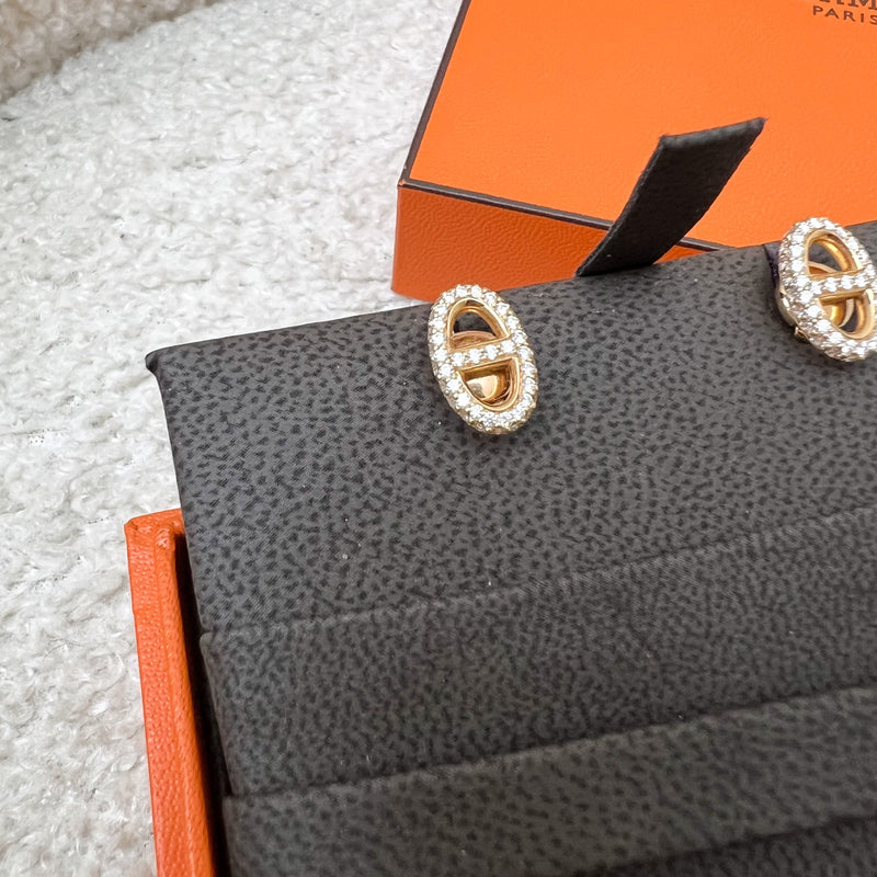 Hermes Farandole Earrings with Diamonds in 18K Rose Gold HW