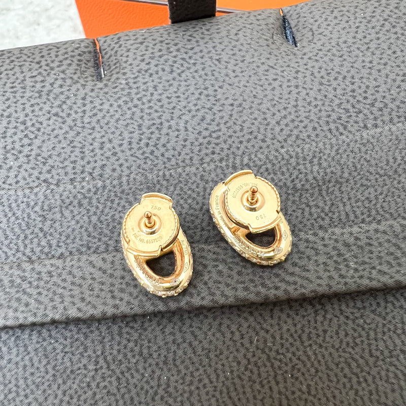 Hermes Farandole Earrings with Diamonds in 18K Rose Gold HW