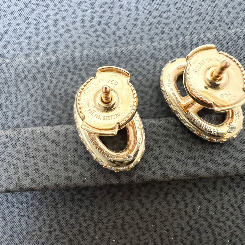 Hermes Farandole Earrings with Diamonds in 18K Rose Gold HW