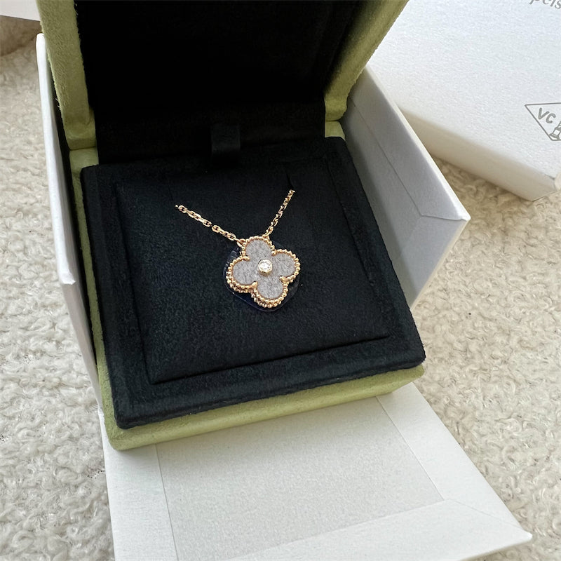 Van Cleef & Arpels VCA Holiday Pendant Necklace 2025 with Obsidian and Brands Lover