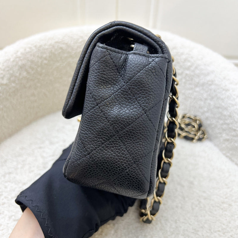 Chanel Classic Mini Rectangle Flap in 15C Black Caviar and AGHW