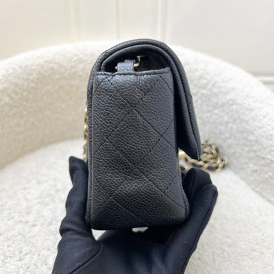 Chanel Classic Mini Rectangle Flap in 15C Black Caviar and AGHW