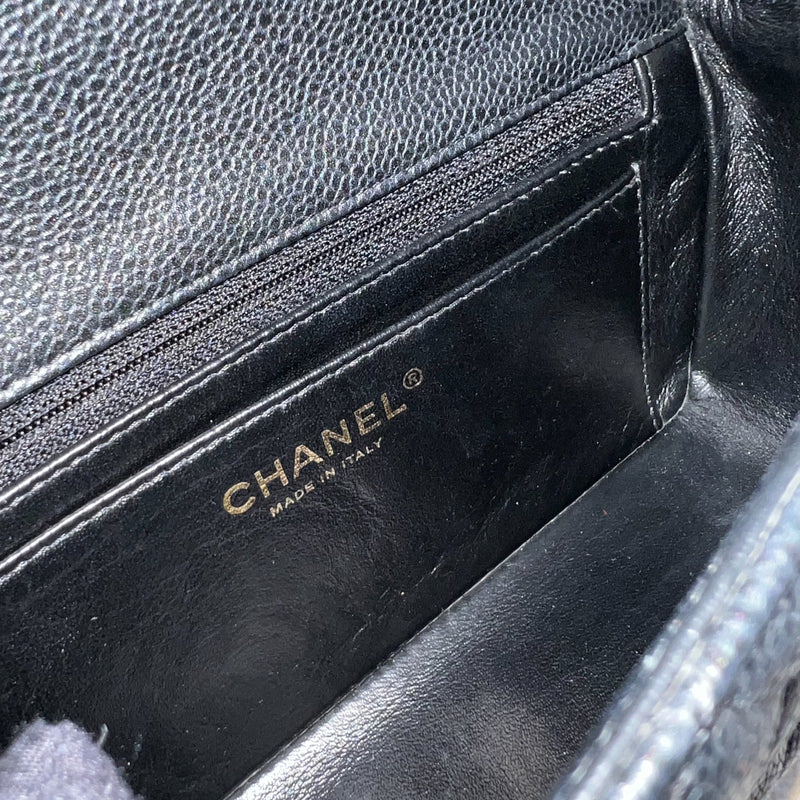 Chanel Classic Mini Rectangle Flap in 15C Black Caviar and AGHW