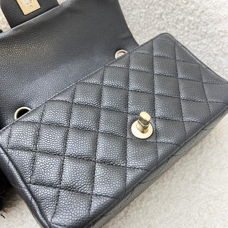 Chanel Classic Mini Rectangle Flap in 15C Black Caviar and AGHW