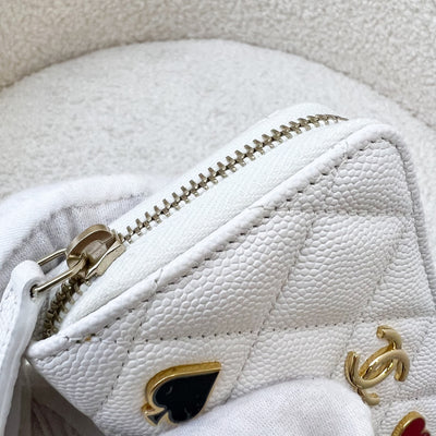 Chanel 23C Zippy Card Holder in White Caviar and GHW