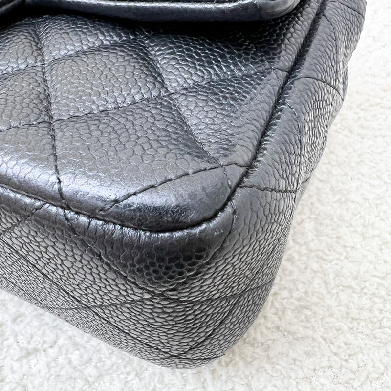 Chanel Classic Mini Rectangle Flap in 15C Black Caviar and AGHW