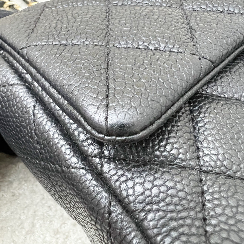 Chanel Classic Mini Rectangle Flap in 15C Black Caviar and AGHW
