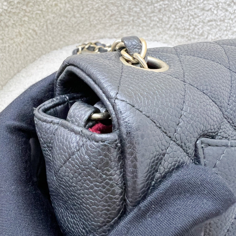 Chanel Classic Mini Rectangle Flap in 15C Black Caviar and AGHW