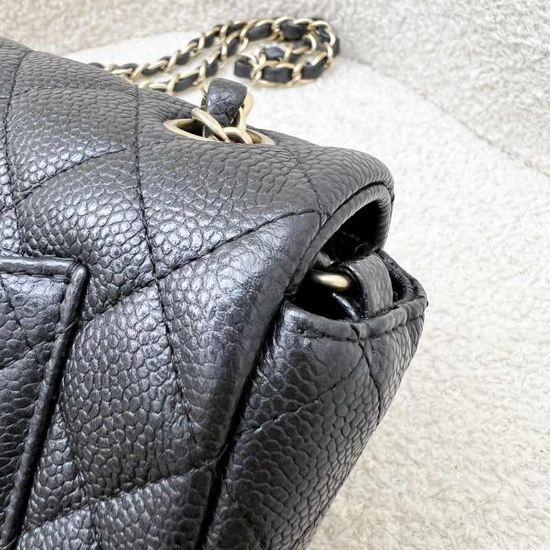 Chanel Classic Mini Rectangle Flap in 15C Black Caviar and AGHW