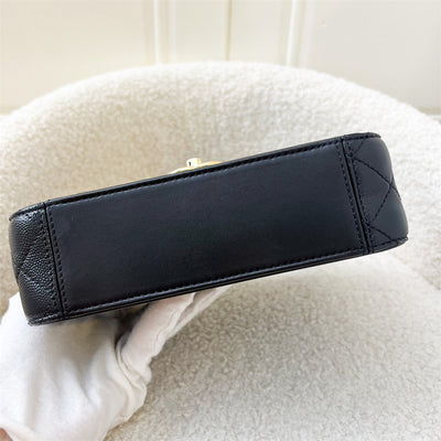 Chanel 19B Mini Flap in Smooth Calfskin / Lambskin and Glossy Caviar Leather GHW