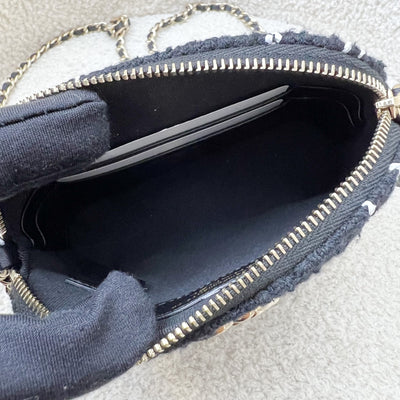 Chanel 24K VIP Gift Mini Bag in Black and White Tweed and LGHW