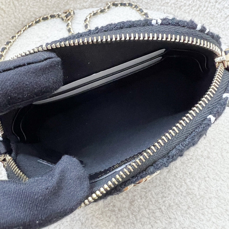 Chanel 24K VIP Gift Mini Bag in Black and White Tweed and LGHW