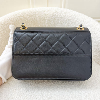 Chanel 19B Mini Flap in Smooth Calfskin / Lambskin and Glossy Caviar Leather GHW